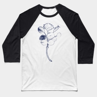 Rosa de Pelagio Blue Rose Blue Outline Image Baseball T-Shirt